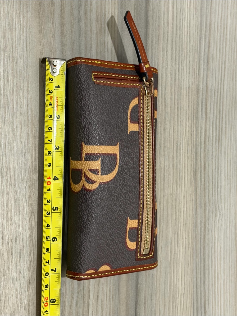 Dooney & Bourke Cognac Brown Leather Long Wallet with ID Window - Picture 7 of 8